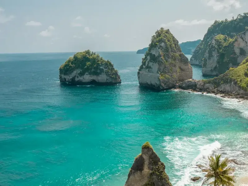 Limestone islets off Atuh Beach, Nusa Penida