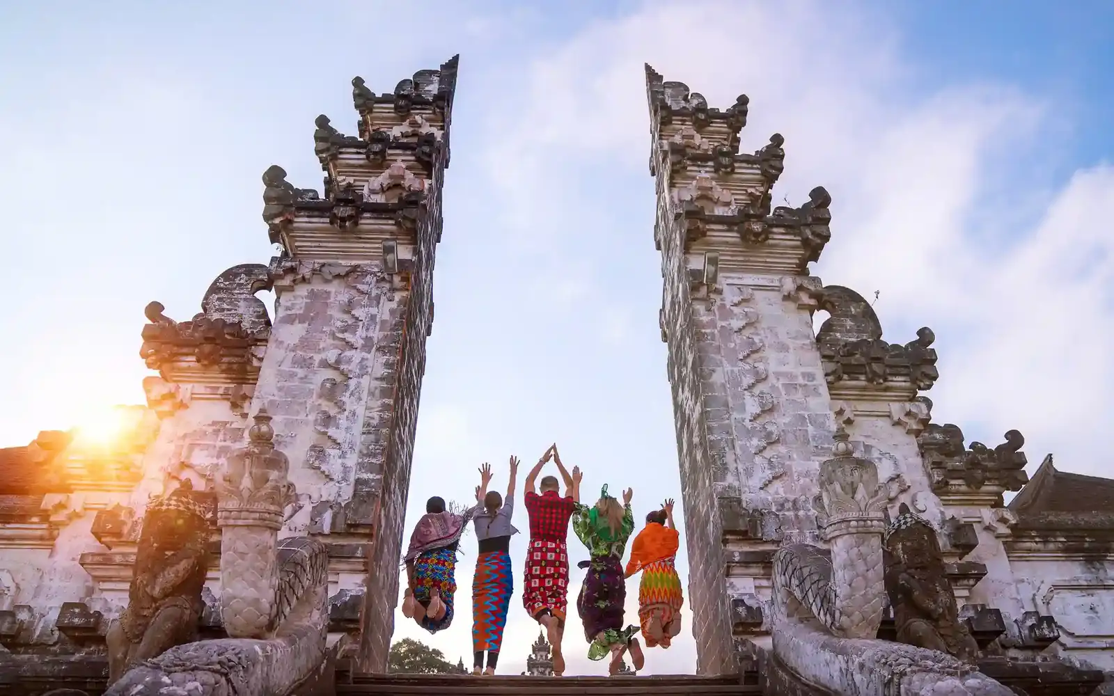 Travellers at the Gates of Heaven, Pura Lempuyang, east Bali