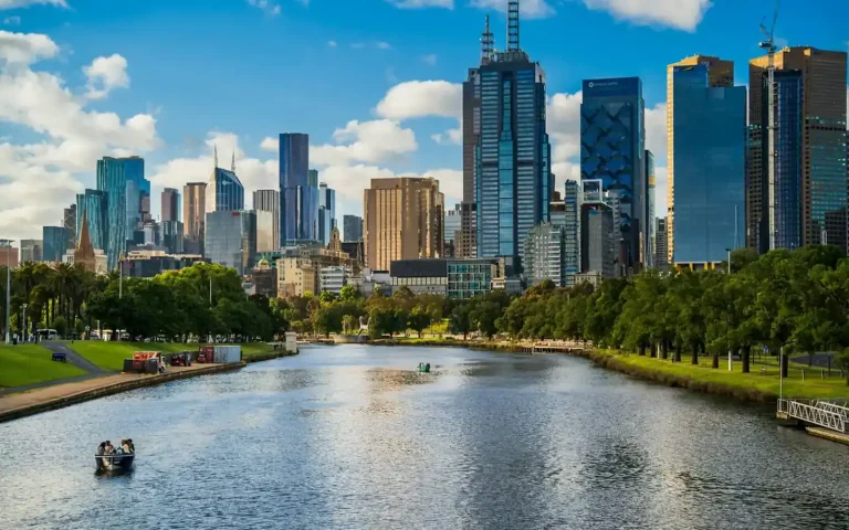 Melbourne skyline along the Yarra River